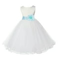thumbnail image 1 of Ekidsbridal Girl Communion Flower Girl Dress - Satin Ivory Tulle Rattail Edge 829S-A (Size: S-12), 1 of 3