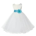 thumbnail image 1 of Ekidsbridal Girl Communion Flower Girl Dress - Satin Ivory Tulle Rattail Edge 829S-A (Size: S-12), 1 of 3
