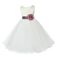 thumbnail image 1 of Ekidsbridal Girl Communion Flower Girl Dress - Satin Ivory Tulle Rattail Edge 829S-A (Size: S-12), 1 of 2