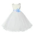 thumbnail image 1 of Ekidsbridal Girl Communion Flower Girl Dress - Satin Ivory Tulle Rattail Edge 829S-A (Size: S-12), 1 of 3