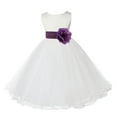 thumbnail image 1 of Ekidsbridal Girl Communion Flower Girl Dress - Satin Ivory Tulle Rattail Edge 829S-A (Size: S-12), 1 of 2