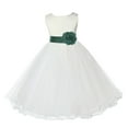 thumbnail image 1 of Ekidsbridal Girl Communion Flower Girl Dress - Satin Ivory Tulle Rattail Edge 829S-A (Size: S-12), 1 of 2