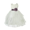 thumbnail image 1 of Ekidsbridal Girl Communion Flower Girl Dress - Ivory Tiered Organza Knee Length 4613S-A (Size: S-12), 1 of 2