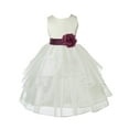 thumbnail image 1 of Ekidsbridal Girl Communion Flower Girl Dress - Ivory Tiered Organza Knee Length 4613S-A (Size: S-12), 1 of 2