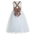 thumbnail image 1 of Ekidsbridal Girl Flower Girl Dresses - A-line Sequins Straps with Pre-tied Bow 177-A (Size: 2-12), 1 of 3