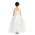thumbnail image 1 of Ekidsbridal Girl Formal Flower Girl Dress - Spaghetti Strap Off Shoulder Satin with Bow Sash 422-A (Size: 2-12), 1 of 6