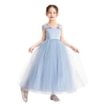 thumbnail image 1 of Ekidsbridal Girl Formal Flower Girl Dress - Spaghetti Strap Off Shoulder Satin with Bow Sash 422-A (Size: 2-12), 1 of 6