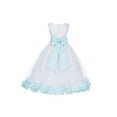 thumbnail image 1 of Ekidsbridal Girl Formal Flower Girl Dress - White Floral Rose Petals Dress with Tiebow 302T-A (Size: S-16), 1 of 3