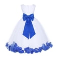 thumbnail image 1 of Ekidsbridal Girl Formal Flower Girl Dress - White Floral Rose Petals Dress with Tiebow 302T-A (Size: S-16), 1 of 2