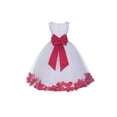 thumbnail image 1 of Ekidsbridal Girl Formal Flower Girl Dress - White Floral Rose Petals Dress with Tiebow 302T-A (Size: S-16), 1 of 3