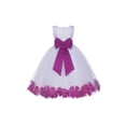thumbnail image 1 of Ekidsbridal Girl Formal Flower Girl Dress - White Floral Rose Petals Dress with Tiebow 302T-A (Size: S-16), 1 of 3