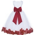 thumbnail image 1 of Ekidsbridal Girl Formal Flower Girl Dress - White Floral Rose Petals Dress with Tiebow 302T-A (Size: S-16), 1 of 3