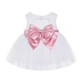 thumbnail image 1 of Ekidsbridal Girl Mini Bridal Flower Girl Dress - Baby White Lace Heart Cutout with Bow Sash BB1-A (Size: XS-L), 1 of 3