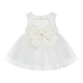 thumbnail image 1 of Ekidsbridal Girl Mini Bridal Flower Girl Dress - Knee Length Heart Cutout Ivory Lace Tulle BB1-A (Size: XS-L), 1 of 3