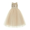 thumbnail image 1 of Ekidsbridal Girl Pageant Flower Girl Dress - A-line Backless Sequins with Ribbons LG1-A (Size: 2-12), 1 of 3