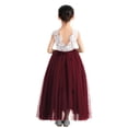 thumbnail image 1 of Ekidsbridal Girl Pageant Flower Girl Dress - Floor Length V-Back Lace Tulle 207R-A (Size: M-10), 1 of 4