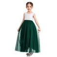 thumbnail image 1 of Ekidsbridal Girl Pageant Flower Girl Dress - Floor Length V-Back Lace Tulle 207R-A (Size: M-10), 1 of 4