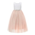 thumbnail image 1 of Ekidsbridal Girl Pageant Flower Girl Dress - Floral Lace V-Back Tulle with Rhinestone Ribbon 207R4-A (Size: M-10), 1 of 3