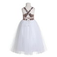 thumbnail image 1 of Ekidsbridal Girl Pageant Flower Girl Dress - Sequin Crossed Straps A-Line Tulle 173-A (Size: 4-12), 1 of 5