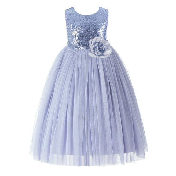 Ekidsbridal Girl Pageant Flower Girl Dress - Sequin Heart Cutout with Flower 271F (Size: 2-12)