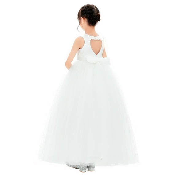 Ekidsbridal Girl Pageant Flower Girl Dress - Tutu Satin Heart Cutout with Tulle Sash 247-A (Size: 2-12)