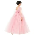 thumbnail image 1 of Ekidsbridal Girl Pageant Flower Girl Dress - V-Back with Puffy Tulle Sleeves 249-A (Size: 2-10), 1 of 6