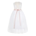 thumbnail image 1 of Ekidsbridal Girl Pageant Flower Girl Dress - White Backless Scalloped Lace with Rhinestone Sash 207R2-A (Size: M-10), 1 of 3