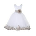 thumbnail image 1 of Ekidsbridal Girl Pageant Flower Girl Dress - White Tulle Dress with Rose Petals 302S-A (Size: S-16), 1 of 2