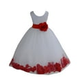 thumbnail image 1 of Ekidsbridal Girl Pageant Flower Girl Dress - White Tulle Dress with Rose Petals 302S-A (Size: S-16), 1 of 2