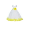 thumbnail image 1 of Ekidsbridal Girl Pageant Flower Girl Dress - White Tulle Dress with Rose Petals 302S-A (Size: S-16), 1 of 2