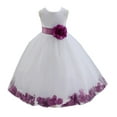thumbnail image 1 of Ekidsbridal Girl Pageant Flower Girl Dress - White Tulle Dress with Rose Petals 302S-A (Size: S-16), 1 of 2