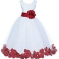 thumbnail image 1 of Ekidsbridal Girl Pageant Flower Girl Dress - White Tulle Dress with Rose Petals 302S-A (Size: S-16), 1 of 2