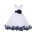 thumbnail image 1 of Ekidsbridal Girl Pageant Flower Girl Dress - White Tulle Dress with Rose Petals 302S-A (Size: S-16), 1 of 2
