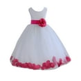thumbnail image 1 of Ekidsbridal Girl Pageant Flower Girl Dress - White Tulle Dress with Rose Petals 302S-A (Size: S-16), 1 of 2