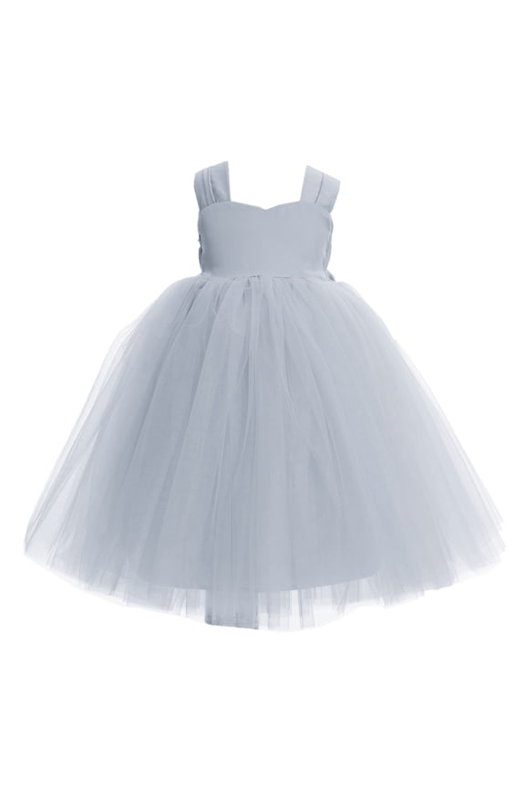 Girl Princess Flower Girl Dress - Cap Sleeves Sequin Tutu Tulle 201-A (Size: M-10)