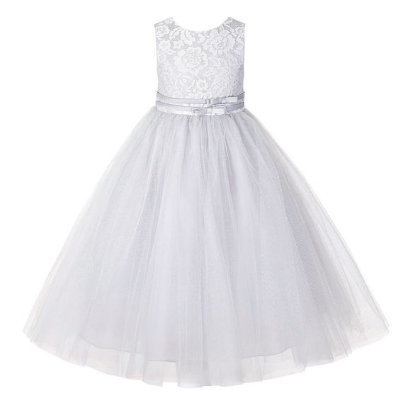 Ekidsbridal Girl Princess Flower Girl Dress - Criss-Cross Lace Tulle Tutu 188-A (Size: 2-12)