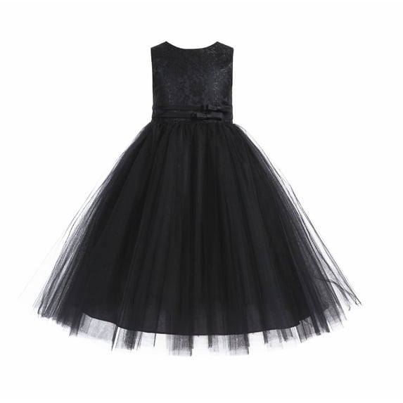 Ekidsbridal Girl Princess Flower Girl Dress - Criss-Cross Lace Tulle Tutu 188-A (Size: 2-12)