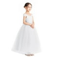 thumbnail image 1 of Ekidsbridal Girl Princess Flower Girl Dress - Off Shoulder Sequins with Tulle 322-A (Size: 4-12), 1 of 6