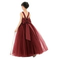 thumbnail image 1 of Ekidsbridal Girl Princess Flower Girl Dress - Satin Backless with Elegant Pre-tied Bow 722-A (Size: 4-12), 1 of 5