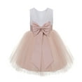 thumbnail image 1 of Ekidsbridal Girl Reception Flower Girl Dress - V-Back Lace Knee-Length with Bow Sash 206T-A (Size: S-10), 1 of 3