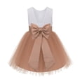 thumbnail image 1 of Ekidsbridal Girl Reception Flower Girl Dress - V-Back Lace Knee-Length with Bow Sash 206T-A (Size: S-10), 1 of 3