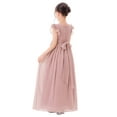 thumbnail image 1 of Ekidsbridal Girl Recital Flower Girl Dress - Chiffon with Ruffle Cap Sleeves 822-A (Size: 4-12), 1 of 6