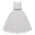 thumbnail image 1 of Ekidsbridal Girl Wedding Flower Girl Dress - Ivory Heart Cutout Floral Lace with Rhinestone Sash 172R3-A (Size: 2-14), 1 of 3
