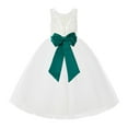 thumbnail image 1 of Ekidsbridal Girl Wedding Flower Girl Dress - V-Back Ivory Lace Tulle with Bow Sash 212noFT-A (Size: 2-10), 1 of 3