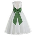 thumbnail image 1 of Ekidsbridal Girl Wedding Flower Girl Dress - V-Back Ivory Tulle with Tiebow, 1 of 3