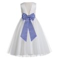 thumbnail image 1 of Ekidsbridal Girl Wedding Flower Girl Dress - V-Back Ivory Tulle with Tiebow, 1 of 3