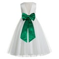 thumbnail image 1 of Ekidsbridal Girl Wedding Flower Girl Dress - V-Back Ivory Tulle with Tiebow, 1 of 2