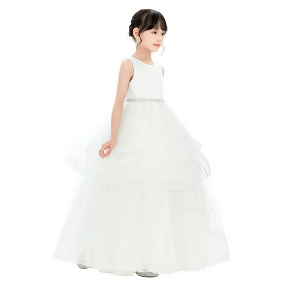 Ekidsbridal Heart Cutout Ruffle Skirt Flower Girl Dresses for Special Events Formal Evening Gown Photoshoot Christening Wedding Ballroom 329 10