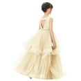 thumbnail image 1 of Ekidsbridal Heart Cutout Ruffle Skirt Flower Girl Dresses for Special Events Formal Evening Gown Photoshoot Christening Wedding Ballroom 329 10, 1 of 3