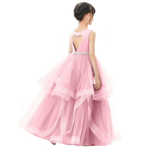 Ekidsbridal Heart Cutout Ruffle Skirt Flower Girl Dresses for Special Events Formal Evening Gown Photoshoot Christening Wedding Ballroom 329 6